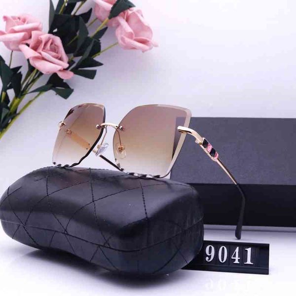 

2022 new fashion ocean trim band diamond sunglass black men's and women's sunglass 9041, White;black