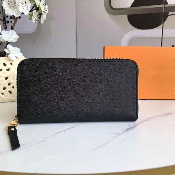 Onthego Cüzdan Siyah Kabartma Çanta Erkekler ve Kadınlar için Hakiki Deri Para Klipsli Kabartmalı Fermuarlı Çekmeli Kart Tutacağı Unisex Çoklu Alet Tasarımcısı Ontheg GM Cüzdanları