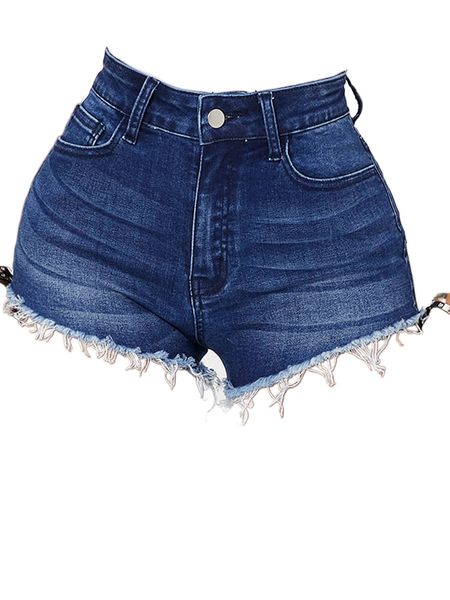 

sxy high waist raw hem denim shorts 91uf#, White;black