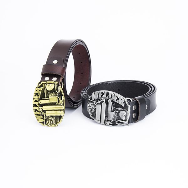 

new men's belts western cowboys spiritual boys fashion trend pants personality belts brand mens leather belt wholesale dropshipping, Black;brown
