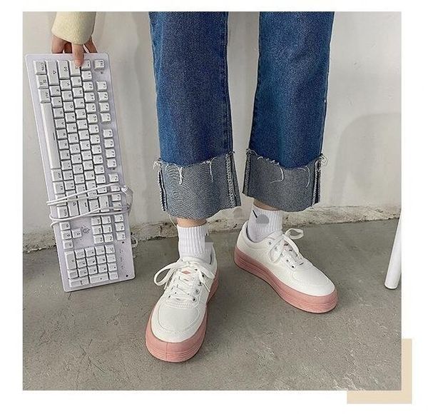 

students light flat shoes and thick sole womens fashion casual shoes factory sale 35-40 vlfy#, Black