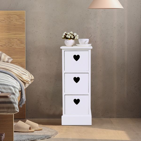

modern wood nightstand bedside table with 3 drawers living room bedroom office file manager furniture with heart cut