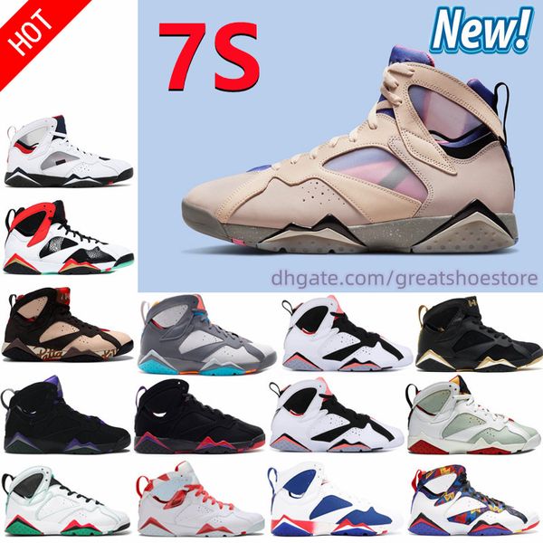 OG 2022 7S Homens Homens de Basquete Sapatos da Universidade Blue Hare VII 7 Raptor Bordeaux UNC Sapphire Flint Paname Citrus Shimmer