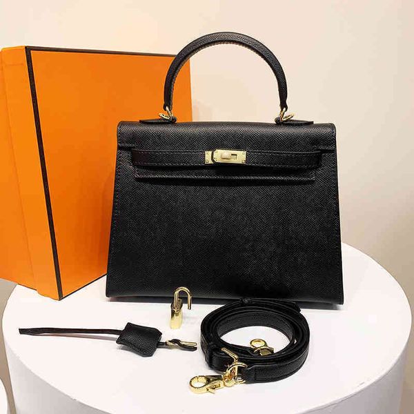 

herme kelys women's bags high version new leather palm print 25cm fashion casual portable single shoulder messenger bag