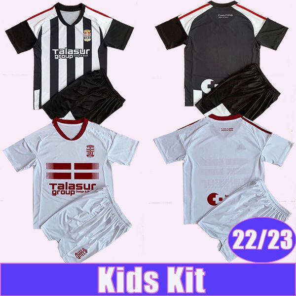 

22 23 fc cartagena kids kit soccer jerseys ortuno alex gallar boateng okazaki mo dauda g. silva home away football shirt child short sleeve, Black;yellow