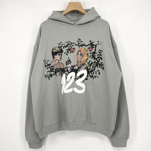 

22ss printing cotton hoodies men women vintage clothes autumn clothes, Black