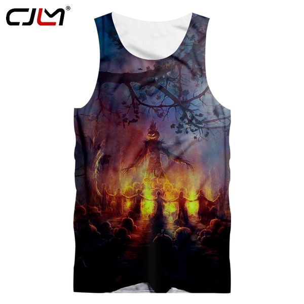 

man tank 3d printed punk rock halloween mens clothing horrible flame scarecrow the listing wholesale tank220623, White;black