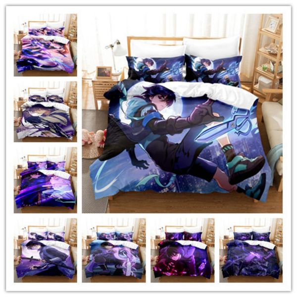 

3d anime themed bedding sets assassin scissor seven series duvet cover set polyester skin-friendly breathable quilt cover with pillowcase