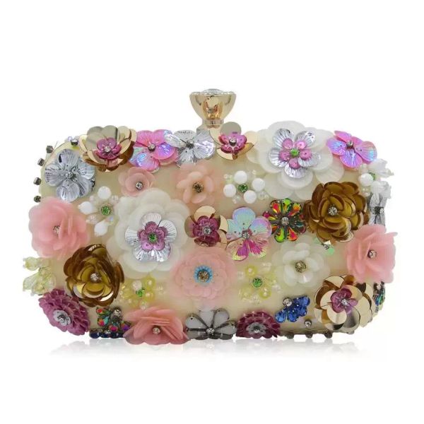 

crystal clutch evening bag flower party purse women wedding bridal handbag pouch soiree pochette bag sg131, Black;red
