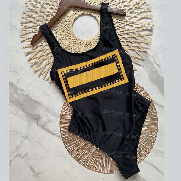 Mit Buchstaben bedruckter Damen-Badeanzug, einteiliger, gepolsterter Badeanzug, Vintage-Sommer-Strand-Badeanzug