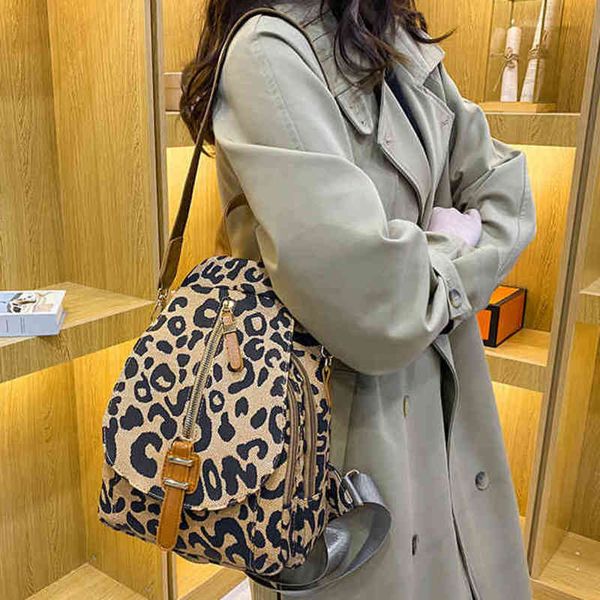 

purses 2022 new pu soft leather new leopard print new shoulder bag large capacity leisure printed messenger bag