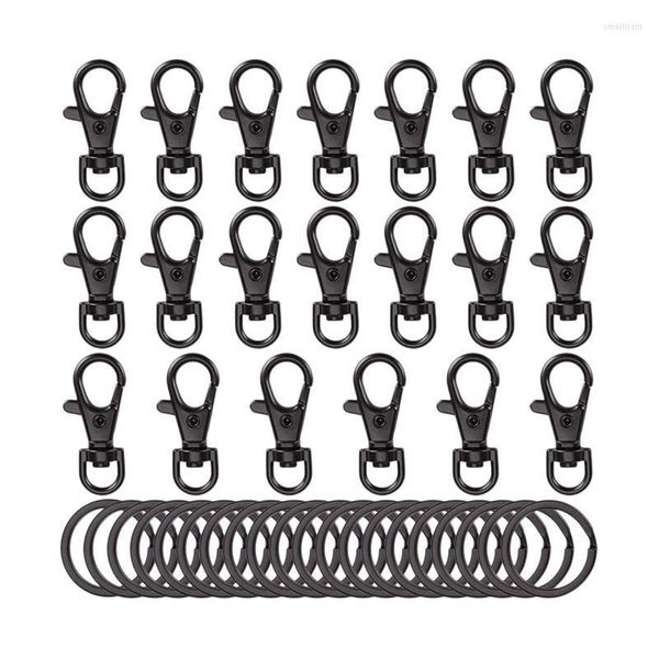 Keychains 40 Stcs Drehscheide Lanyard Snap Hook mit Schlüsselringen Schlüsselbund Metallverschluss Spring Clip Lobster Clasp Smal22