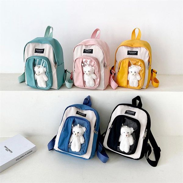 Sacos de escola 2022 moda mulheres transparentes kawaii bolsa de ombro para adolescentes multi-função mini bagpack senhoras travell mochacks