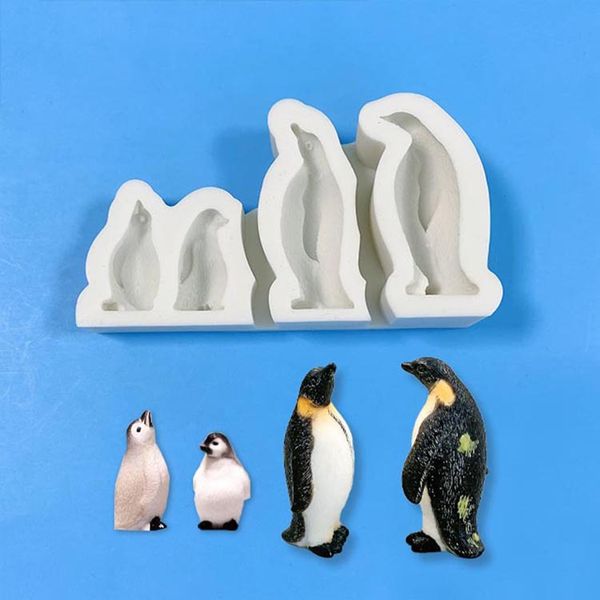 Molde de bolo de pinguim pequeno e grande pingüins molde de silicone formato de formato de molde 1222556