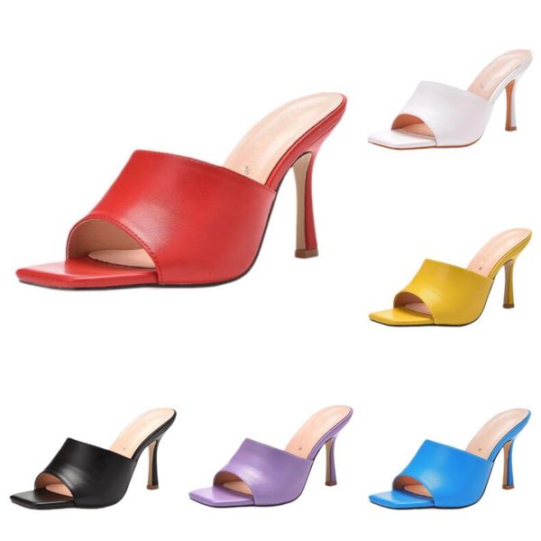 

italy designer platform slippers curve 100mm leather strappy square-toe sandal stretch open square toe sandals crossover-strap mules red sli, Black