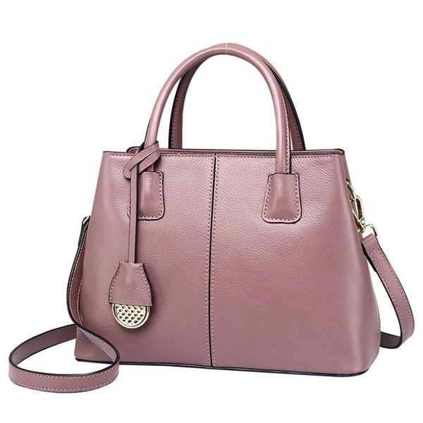

evening bags real genuine leather women's shoulder hard cowhide handbag tassel solid ladies tote messenger bag