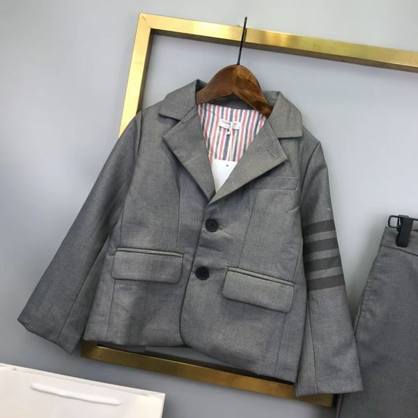 

kid boy black clothing sets for coat and pants fashion formal style boutique clothes send with box 2022, White