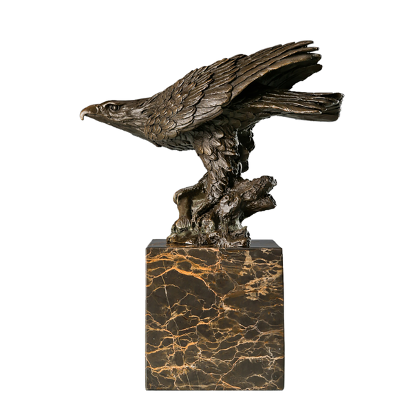 

25cm high bronze hawk statue eagle on the branch sculpture art upscale office home decoration, Silver