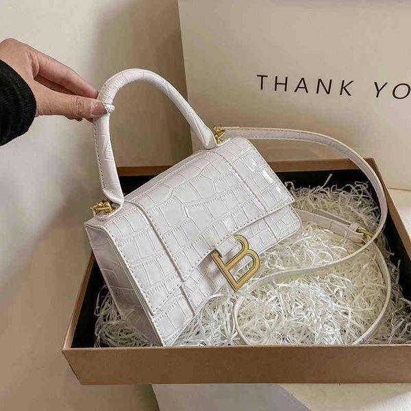 

women's bag high appearance hourglass crocodile cross minority hand shoulder purses