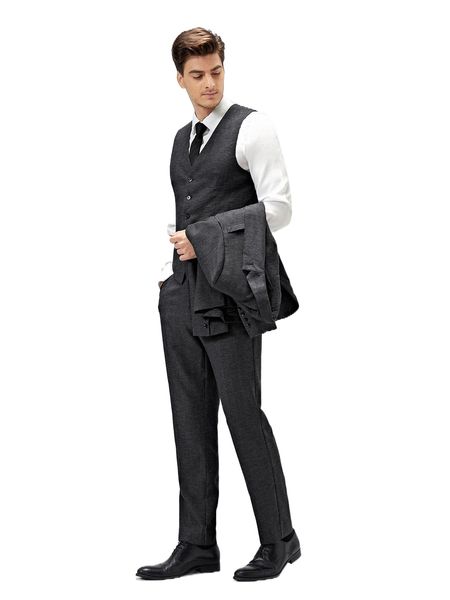 

men single breasted waistcoat & blazer & tailored pants 82hs#, White;black