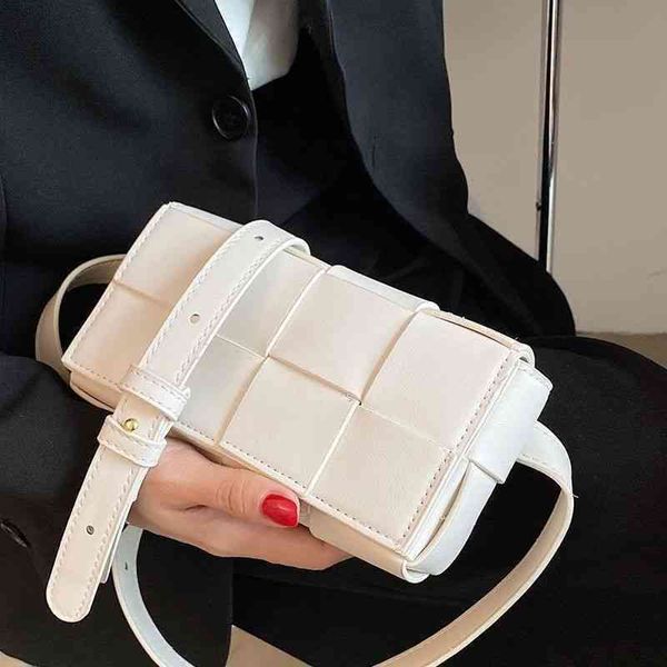 

3afamous digner up leather shoulder waist woven hip knitted cht fashion belt bag ladi 2022, Red;black