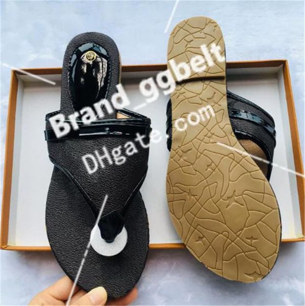 

classic slipper designer slide summer sandals fashion women beach indoor flat flip flops leather lady women shoes ladies slippers size 35-42, Black