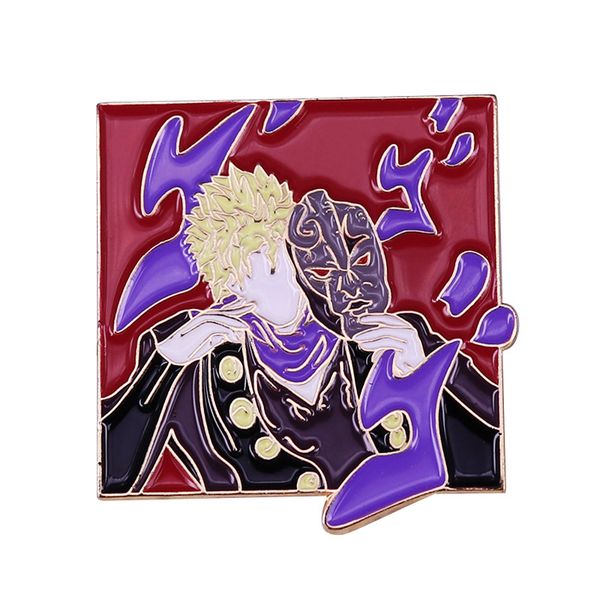 

jojos bizarre adventure villain brando brooch ghost mask badge, Blue