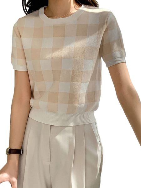 

dazy buffalo plaid knit d3wk#, White;black