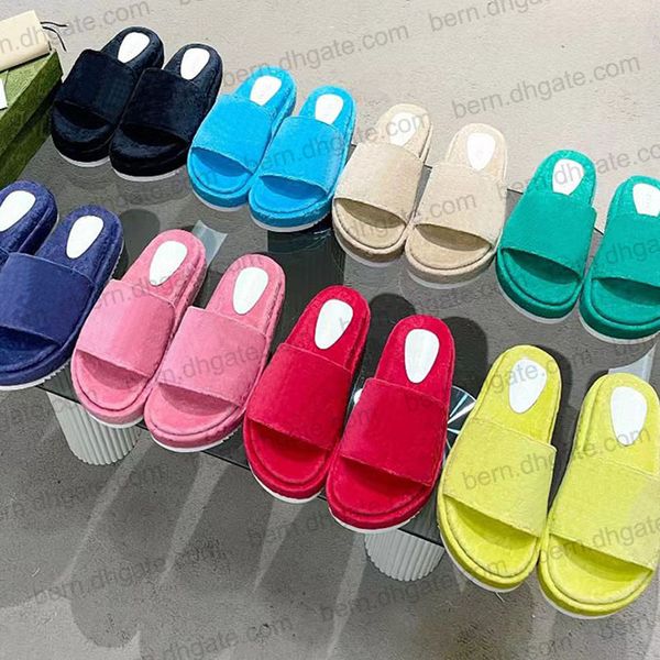 

premium quality suede women's thick soled slides for women summer slippers warm sandals 8colors eu35-43, Black