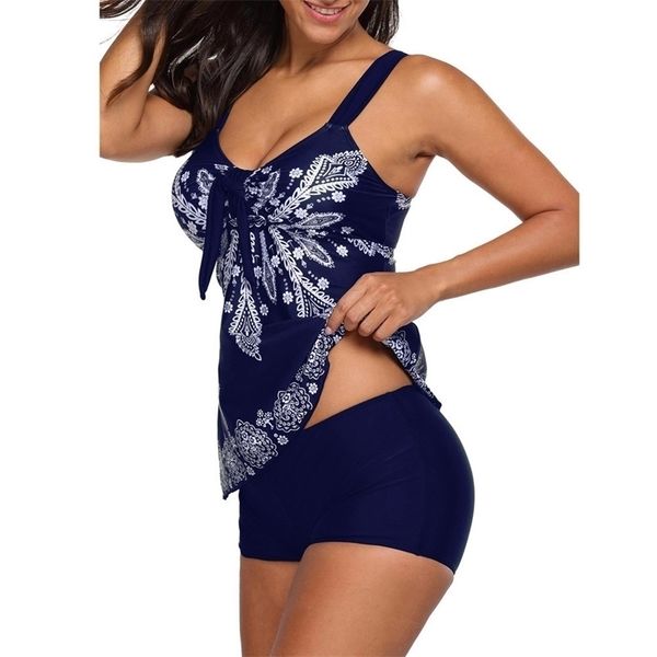 

5xl plus size swimsuit tankini set swimwear women two piece swimsuit women swimming dress bathing suit mujer print beachwear #e y200319, White;black