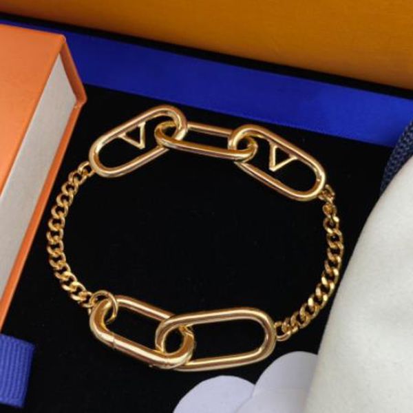 New Gold Chain Bracciale Donna Street Fashion Bracciali Mens Designer Jewelry Snap Ring Accessori donna Designer Catene Nice D228109F