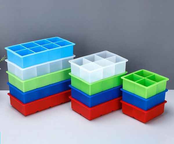Силиконовые квадратные плесени Инструменты с пылезащитной крышкой для льда с большой пропускной способностью квадрат кубик кубика Цвета SN4802