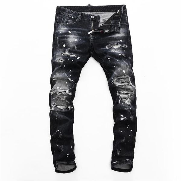 

2021 mens designer jeans distressed ripped biker slim fit motorcycle biker denim for men s fashion mans black pants 20ss pour homm225j, Blue