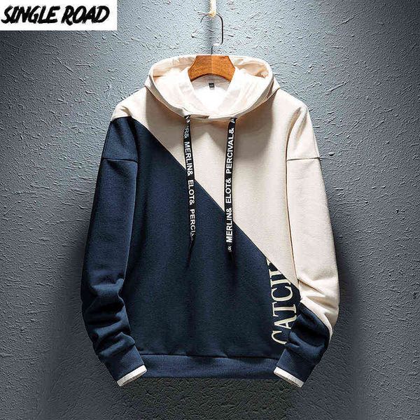 

single road mens hoodies men 2022 spring hip hop japanese streetwear harajuku sweatshirts khaki hoodie men sweatshirt male y220716, Black