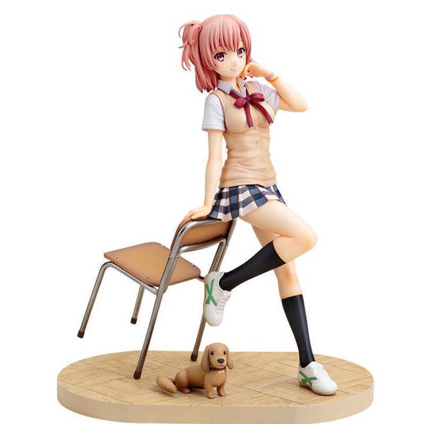 

huiya01 anime yuigahama yui 18cm girl figure yuigahama yahari demo ore no seishun pvc action figure collection model toy doll q0722
