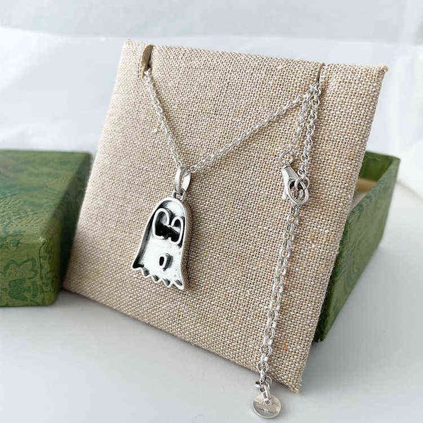 

factory outlet silver elf necklace letter clavicle sweater chain hip hop men and women simple fashion lovers
