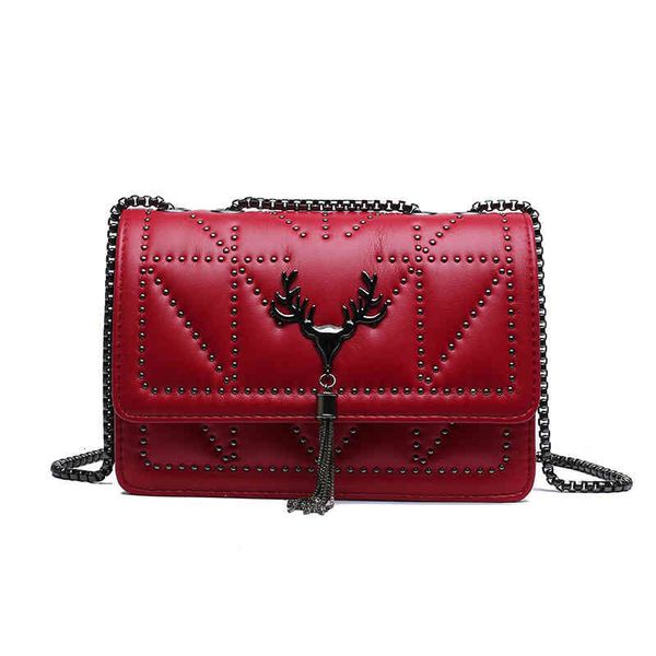 

2022 spring and autumn shoulder luxury wallet handbag pu soft leather retro tassel ladies brand messenger bag