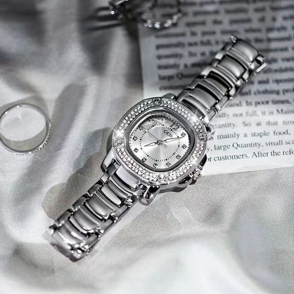 

luxury female women watchs designer waterproof korean style simple retro light niche trend temperament ladies stainless steel strap student, Slivery;golden