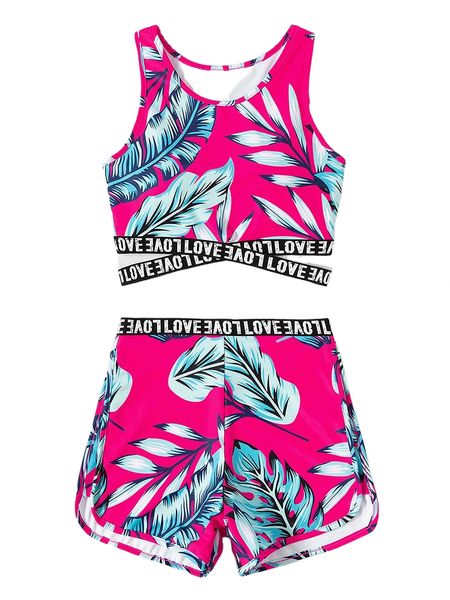 

tropical print letter tape cross bikini swimsuit o5i7#, White;black