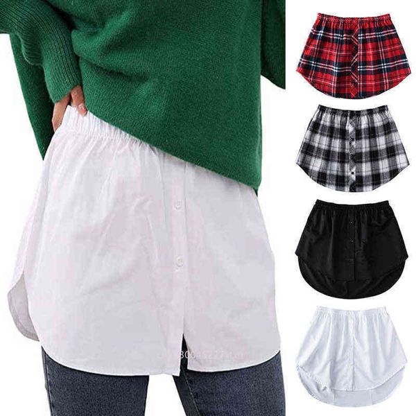 

women's skirt shirt extenders women fake tail irregular skirt blouse hem soft cotton detachable underskirt casual sweater hemline 22022, Black