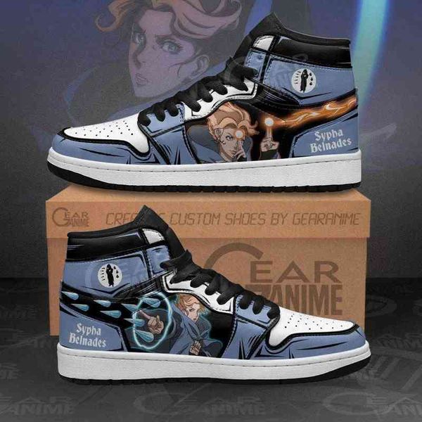 

castlevania sypha belnades sneakers custom anime shoes, Black