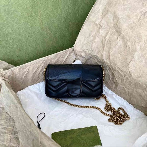 

22 new g family mini one shoulder messenger chain double g mamong series love wavy women's bag marmont