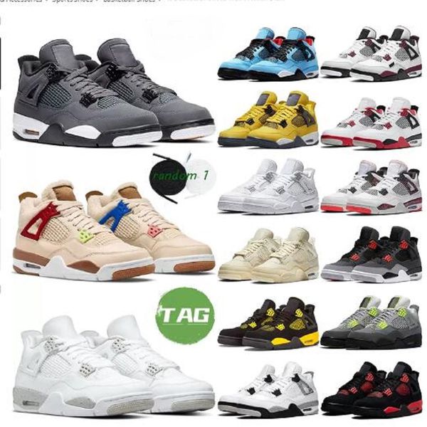 

man woman 4s basketball shoes men women black cat 4 infrared lightning toro bravo pure money red thunder black purple white oreo sports trai