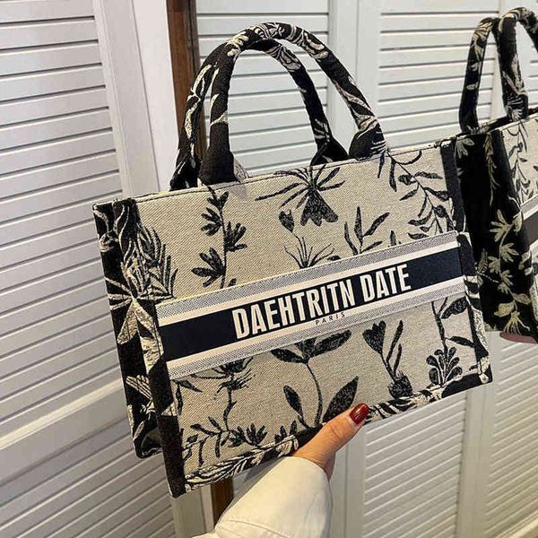 

factory online export designer tide brand ladies bag canvas women's large capacity 2022 new texture style shoulder college tote