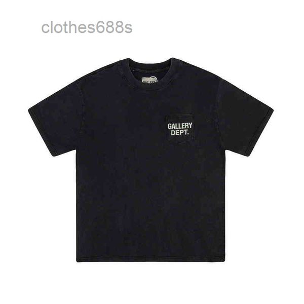 

mens t-shirts galeryss designer shirts depts washed used pocket printed letters short sleeves, White;black