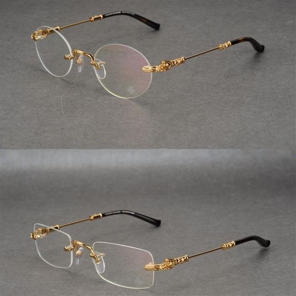 

luxury-crow heart his rimless frames eyeglasses frame men square round tide male myopia glasses frame spectacle frames prescriptio259u, Silver