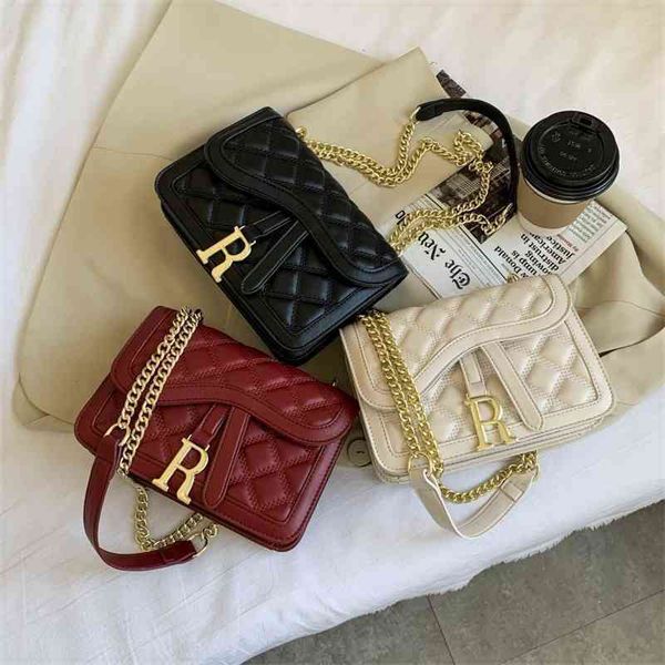 

70% factory online sale one shoulder chain female red ins simple small square bag