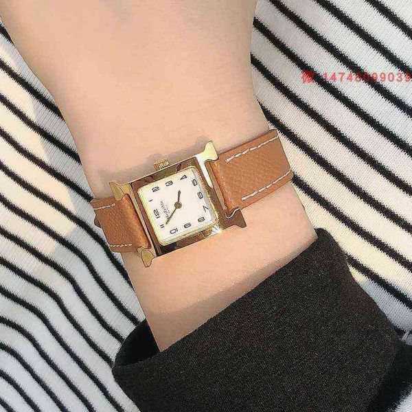 

fashion women's watch designer fashion table capecod h-type 21mm new type waterproof quartz watch gold brown buckle lychee grain leathe, Slivery;golden