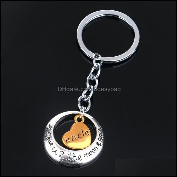 

key rings jewelry family love heart mom dad daughter sisther brother alloy chain sier plated keychains fashion drop delivery 2021 kjcfz, Slivery;golden
