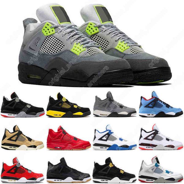 

4 4s mens womens basketball shoes taupe haze desert moss university blue white oreo black cat fire red bred lightning men trainers